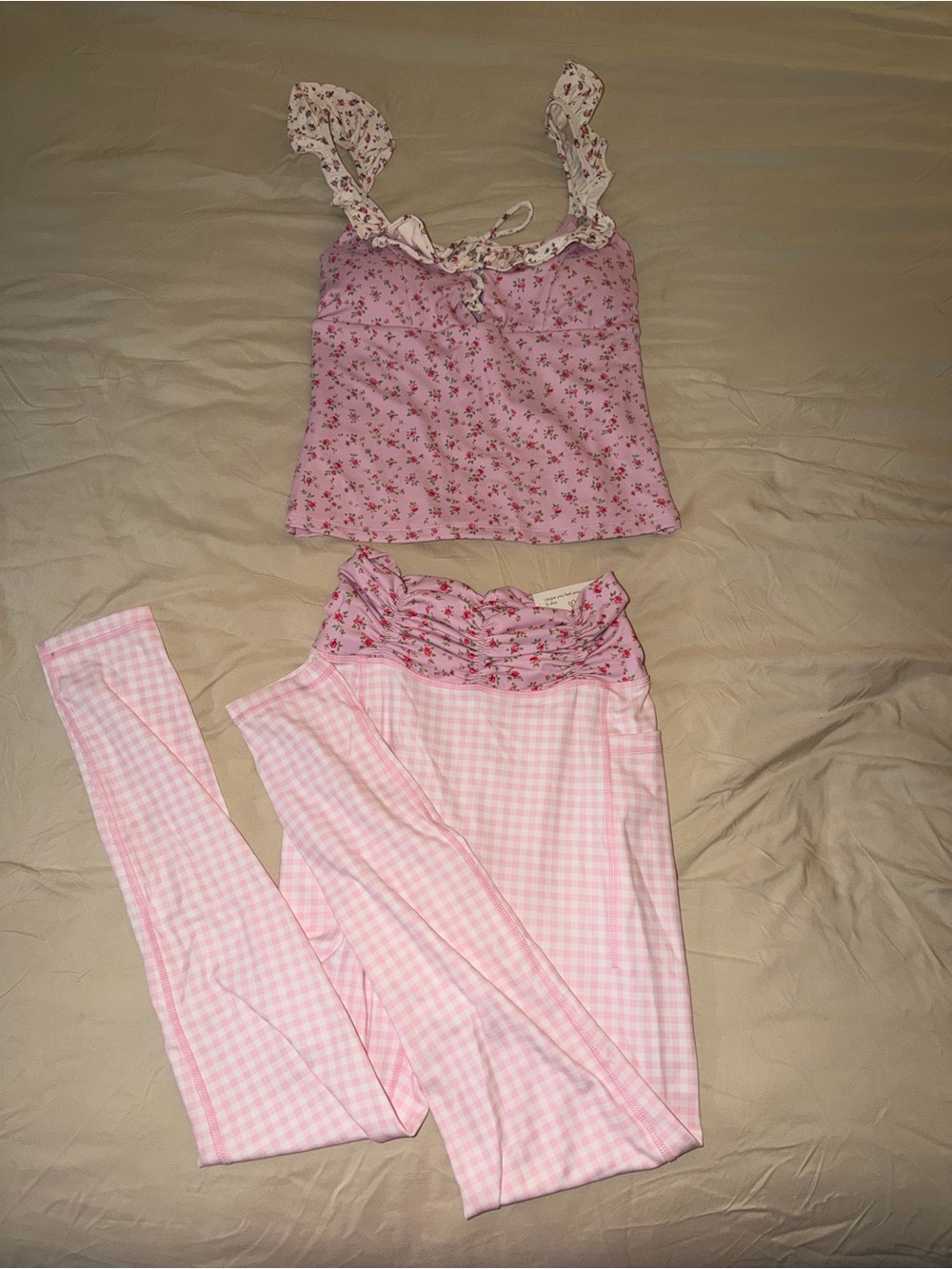 Blogilates Pink Floral/Gingham Athleisure Set
